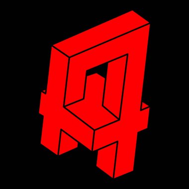 Optik illüzyon logosu. İmkansız vektörü şekillendirir. Optik sanat objeleri. Geometrik şekiller. 