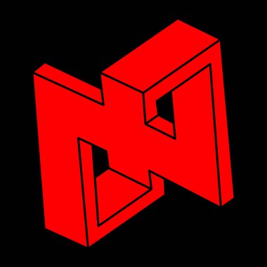 İllüzyon şekilleri. Üç boyutlu geometri objeleri. Optik illüzyon figürleri. Kutsal geometri. Logo. 