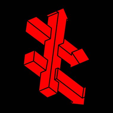 İllüzyon şekilleri. Üç boyutlu geometri objeleri. Logo. Optik illüzyon figürleri. Kutsal geometri. Optik sanat. 