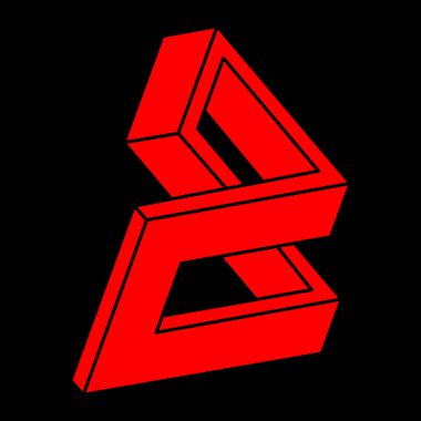 İllüzyon şekilleri. Üç boyutlu geometri. Optik illüzyon figürleri. Kutsal geometri nesnesi.