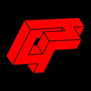 İmkansız şekiller. Kutsal geometri figürü. Optik yanılsama. Soyut sonsuz geometrik nesne. İmkansız sonsuz özet. Optik sanat. Siyah arka planda imkansız geometri şekli. Escher tarzı.