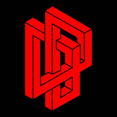 İllüzyon şekilleri. Üç boyutlu geometri. Optik illüzyon figürü. Kutsal geometri logosu. 