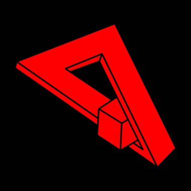 İllüzyon şekilleri. Üç boyutlu geometri objeleri. Logo. Optik illüzyon figürleri. Kutsal geometri. Optik sanat. 