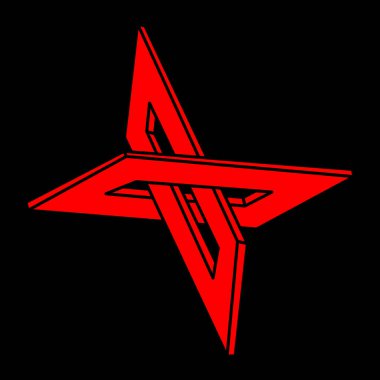 İmkânsız optik illüzyon şekli. Optik sanat objesi. İmkansız rakamlar. Kutsal geometri logosu. 