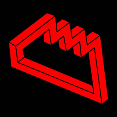 İllüzyon şekilleri. Üç boyutlu geometri. Optik illüzyon figürü. Kutsal geometri logosu. 