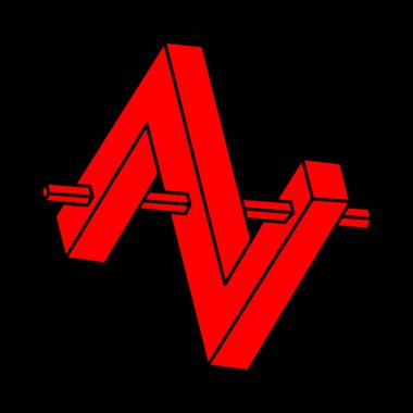 İmkansız şekiller. Kutsal geometri figürleri. Optik yanılsama. Soyut sonsuz geometrik nesneler. İmkansız sonsuz özet. Logo. Siyah arka planda imkansız geometri nesnesi. Optik sanat.