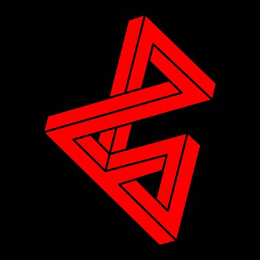 İllüzyon şekilleri. Üç boyutlu geometri. Optik illüzyon figürleri. Kutsal geometri nesneleri. Logo. 