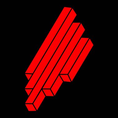 İllüzyon şekilleri. Üç boyutlu geometri. Optik illüzyon figürü. Kutsal geometri. Modern logo. 