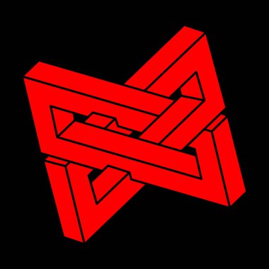 İllüzyon şekilleri. Üç boyutlu geometri objeleri. Logo. Optik illüzyon figürleri. Kutsal geometri. Optik sanat. 