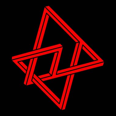 İllüzyon şekilleri. 3 boyutlu geometri objesi. Optik illüzyon figürü. Kutsal geometri. Logo. 