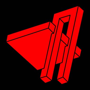 İllüzyon şekilleri. 3 boyutlu geometri objesi. Optik illüzyon figürü. Kutsal geometri logosu. 