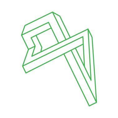 Logo. İmkansız şekiller, optik yanılsama, vektör. Optik sanat objeleri. Geometrik şekiller. Satır sanatı. 