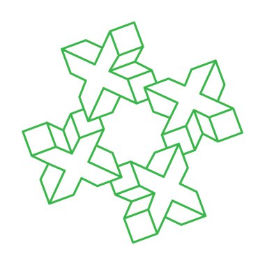 İmkansız şekiller, optik yanılsama, vektör. Optik sanat objeleri. Logo. Geometrik şekiller. 