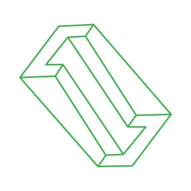 İmkansız şekiller. Optik yanılsama. Kutsal geometri figürü. Logo. Soyut sonsuz geometrik nesne. İmkansız sonsuz özet. Optik sanat. Beyaz arkaplanda imkansız geometri şekli.