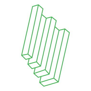 İmkansız bir şekil. Kutsal geometri. Optik yanılsama. Soyut sonsuz geometrik nesneler. Optik sanat. Beyaz arka planda imkansız geometri sembolü. Çizgi çalışması. Escher tarzı.