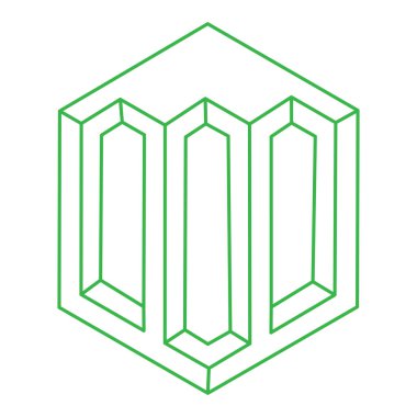 İllüzyon şekilleri. Üç boyutlu geometri. Optik illüzyon figürleri. Logo. Kutsal geometri. 