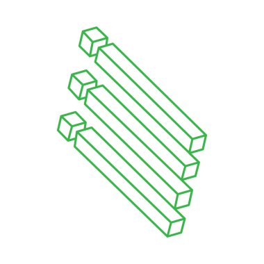 Logo. İmkansız şekiller, optik yanılsama, vektör. Optik sanat objeleri. Geometrik şekiller. Satır sanatı. 