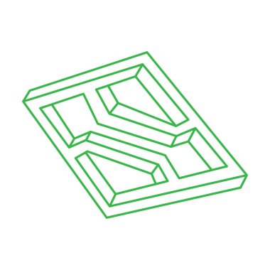 İmkânsız optik illüzyon şekilleri. Optik sanat objeleri. İmkansız bir rakam. Logo. Geometri. 