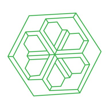 İmkânsız optik illüzyon şekilleri. Logo. Optik sanat objeleri. İmkansız rakamlar. Çizgi çalışması. Gerçekdışı geometrik nesne. 