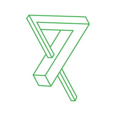 İmkansız şekiller, optik yanılsama, vektör. Optik sanat objeleri. Logo. Geometrik şekiller. 