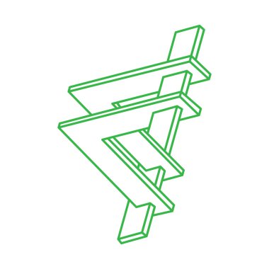 İllüzyon şekilleri. Logo. Üç boyutlu geometri. Optik illüzyon figürleri. Kutsal geometri nesneleri. 