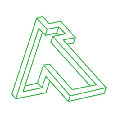 İmkansız şekiller. Logo. Kutsal geometri figürleri. Optik yanılsama. Soyut sonsuz geometrik nesneler. İmkansız sonsuz özet. Çizgi çalışması. Operasyon sanatı. Beyaz arkaplanda imkansız geometri şekli.