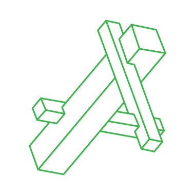 Optik illüzyon şekilleri. Optik sanat objeleri. İmkansız rakamlar. Escher tarzı. Geometri logosu. 