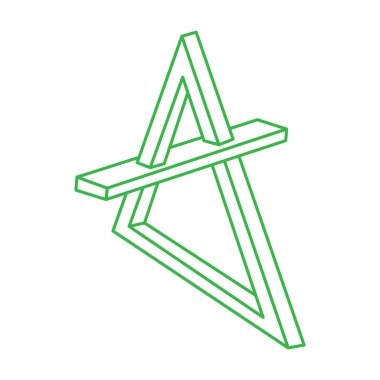 İmkânsız optik illüzyon şekilleri. Optik sanat objeleri. İmkansız rakamlar. Kutsal geometri logosu. İşlem sanatı. 