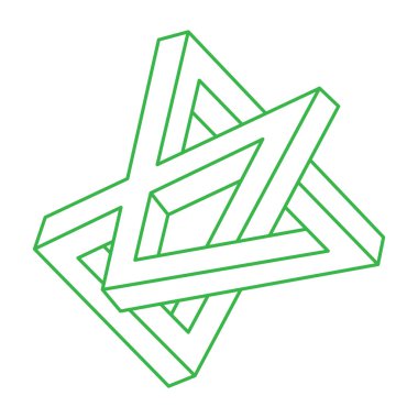 İllüzyon şekilleri. Üç boyutlu geometri. Optik illüzyon figürleri. Kutsal geometri nesneleri. Logo. 