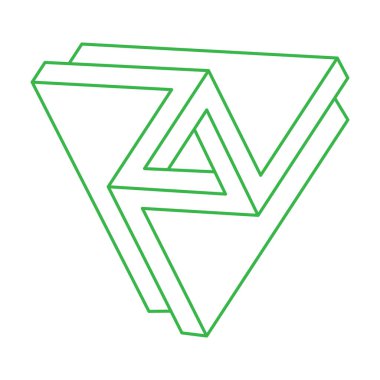 İllüzyon şekilleri. Üç boyutlu geometri. Optik illüzyon figürü. Kutsal geometri. Logo. 