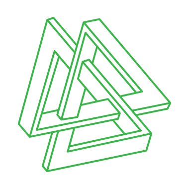 İmkansız nesneler. Optik illüzyon şekilleri. Üç boyutlu logo. Geometrik şekiller. 