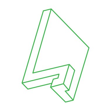 İmkansız nesneler. Optik illüzyon şekilleri. 3 boyutlu illüstrasyon. Geometrik şekiller. Logo. 