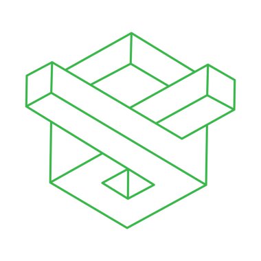 Optik yanılsama. İmkansız şekil vektörü. Logo. Optik sanat objeleri. Geometrik şekil. 