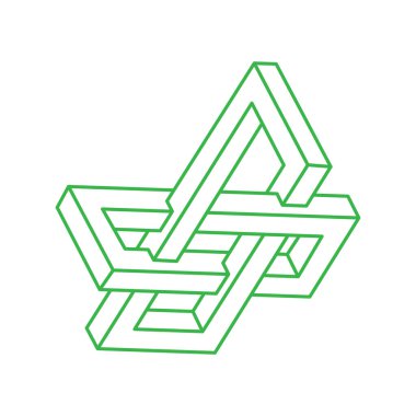 İllüzyon şekilleri. Üç boyutlu geometri. Optik illüzyon figürleri. Kutsal geometri nesneleri. Logo. 