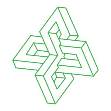 İllüzyon şekilleri. Logo. Üç boyutlu geometri. Optik illüzyon figürleri. Kutsal geometri. 