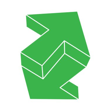 İllüzyon şekilleri. Üç boyutlu geometri okları. Optik illüzyon figürü. Kutsal geometri. Logo. 