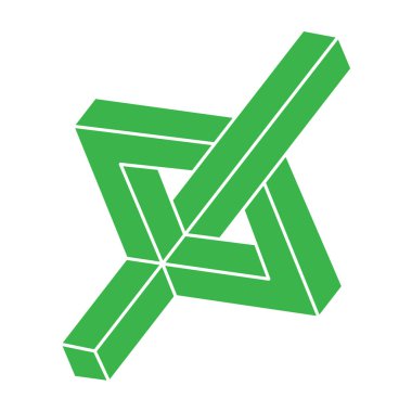 İllüzyon şekli. Üç boyutlu geometri. Optik illüzyon figürü. Kutsal geometri. 