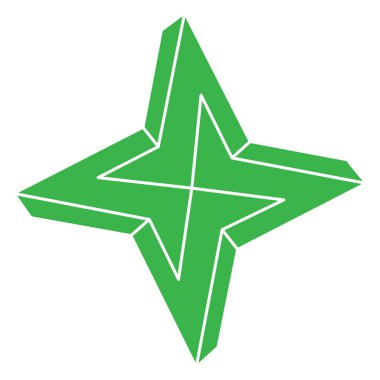 İmkansız şekiller, optik yanılsama, vektör. Optik sanat objesi. Geometrik şekil. Logo. 