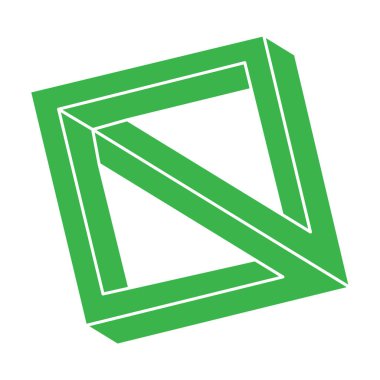 İllüzyon şekilleri. 3 boyutlu geometri objesi. Optik illüzyon figürleri. Kutsal geometri logosu. 