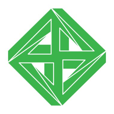 İmkansız şekiller. Kutsal geometri figürü. Optik yanılsama. Soyut sonsuz geometrik nesne. İmkansız sonsuz özet. Optik sanat. Beyaz arka planda imkansız geometri şekli. Escher tarzı.