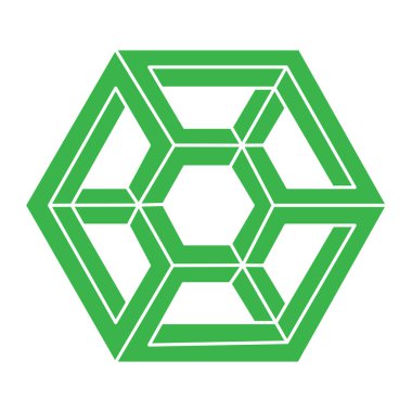 İmkansız şekiller. Kutsal geometri figürleri. Optik yanılsama. Soyut sonsuz geometrik nesne. İmkansız sonsuz özet. Optik sanat. Beyaz arka planda imkansız geometri şekli. Escher tarzı.