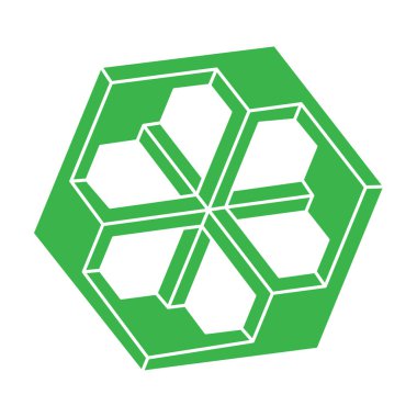 İmkansız bir şekil. Kutsal geometri figürü. Optik yanılsama. Soyut sonsuz geometrik nesne. İmkansız sonsuz özet. Optik sanat. Beyaz arka planda imkansız geometri şekli. Escher tarzı.