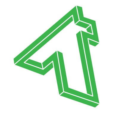 İmkansız şekil, optik illüzyon, vektör. Optik sanat objesi. Logo. Geometrik şekil. 