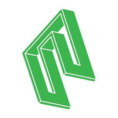 İllüzyon şekilleri. Üç boyutlu geometri objeleri. Optik illüzyon figürleri. Kutsal geometri logosu. 