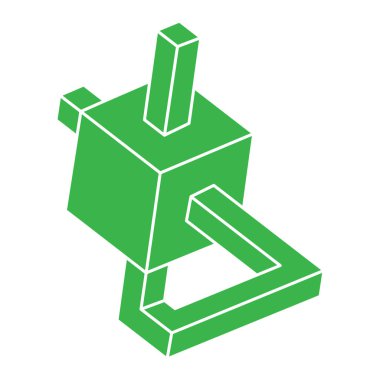 İmkansız şekiller. Kutsal geometri figürleri. Optik yanılsama. Soyut sonsuz geometrik nesne. İmkansız sonsuz özet. Optik sanat. Beyaz arka planda imkansız geometri şekli. Escher tarzı.