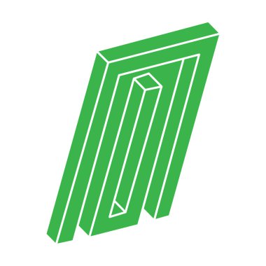 Logo. İmkansız şekiller, optik yanılsama, vektör. Optik sanat objeleri. Geometrik şekiller. Satır sanatı. 