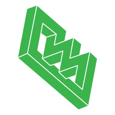 İmkansız şekiller. Kutsal geometri figürü. Optik yanılsama. Soyut sonsuz geometrik nesneler. İmkansız sonsuz özet. Optik sanat. Beyaz arka planda imkansız geometri şekli. Escher tarzı.