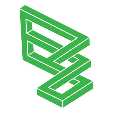 İmkânsız optik illüzyon şekilleri. Logo. Optik sanat objeleri. İmkansız rakamlar. Gerçekdışı geometrik nesneler. 