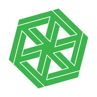 İllüzyon şekilleri. Üç boyutlu geometri objeleri. Logo. Optik illüzyon figürleri. Kutsal geometri. Optik sanat. 