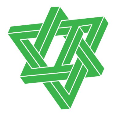 İllüzyon şekilleri. 3 boyutlu geometri logosu. Optik illüzyon figürleri. Kutsal geometri nesneleri. 